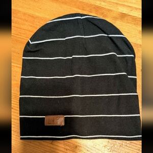 Black Striped Beanie